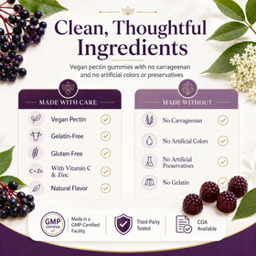 Gummies de sureau noir Natural BioScience, côté