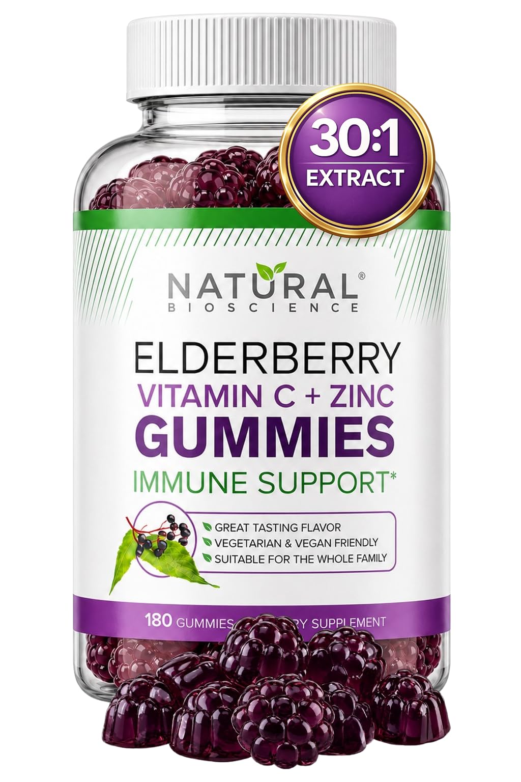 Gummies de Sureau Noir Natural BioScience, vue de face