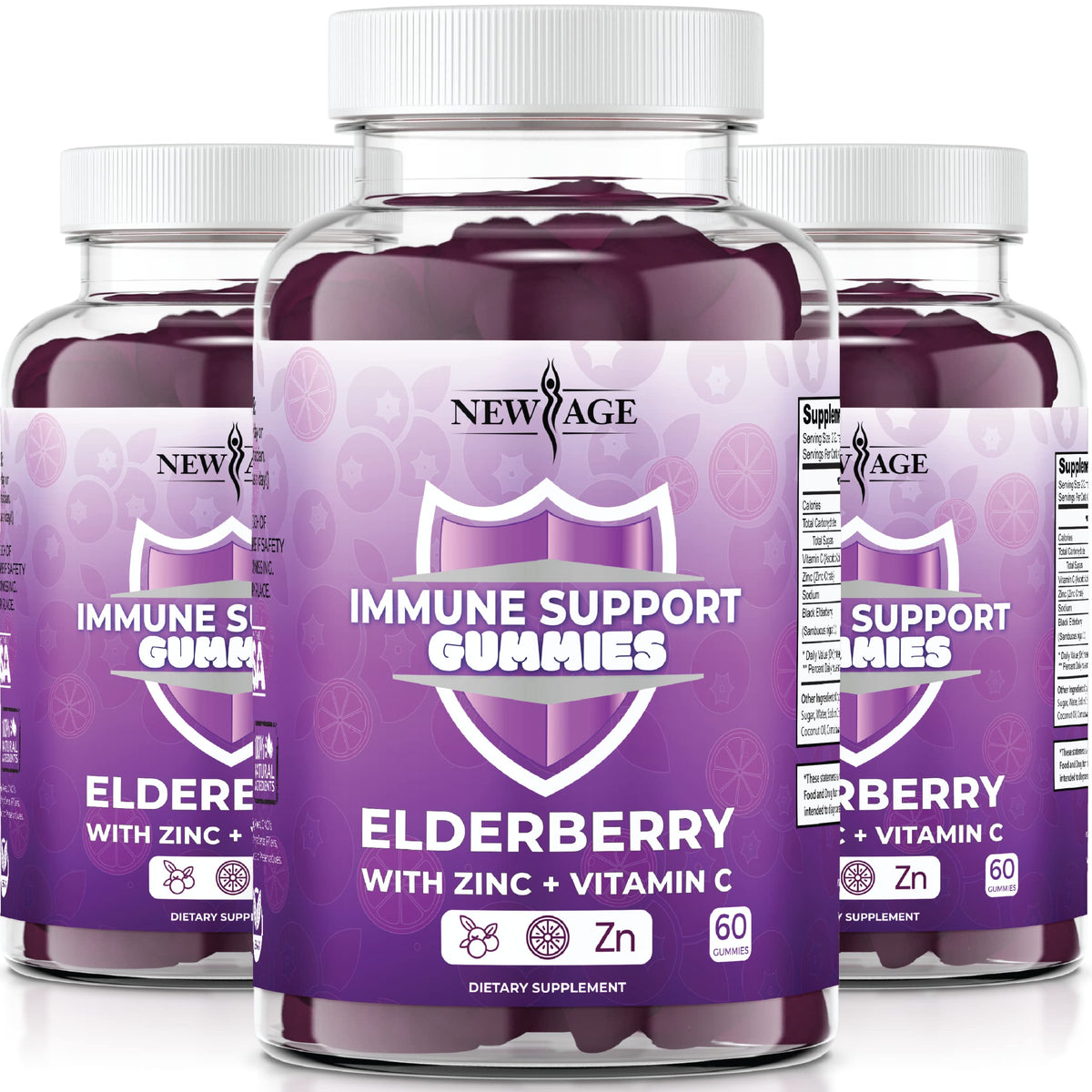 Gummies de Sureau Noir NEW AGE en pot de 180 pièces