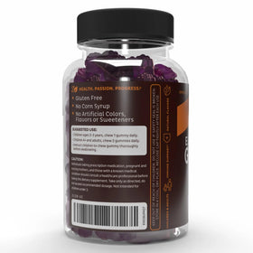 Gummies de sureau noir Zeal Naturals, pot ouvert avec gummies visibles