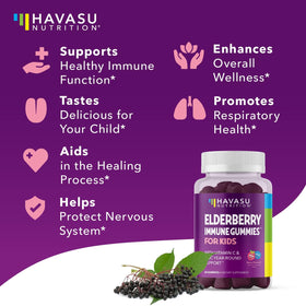 Gummies de sureau pour enfants HAVASU NUTRITION dans une main