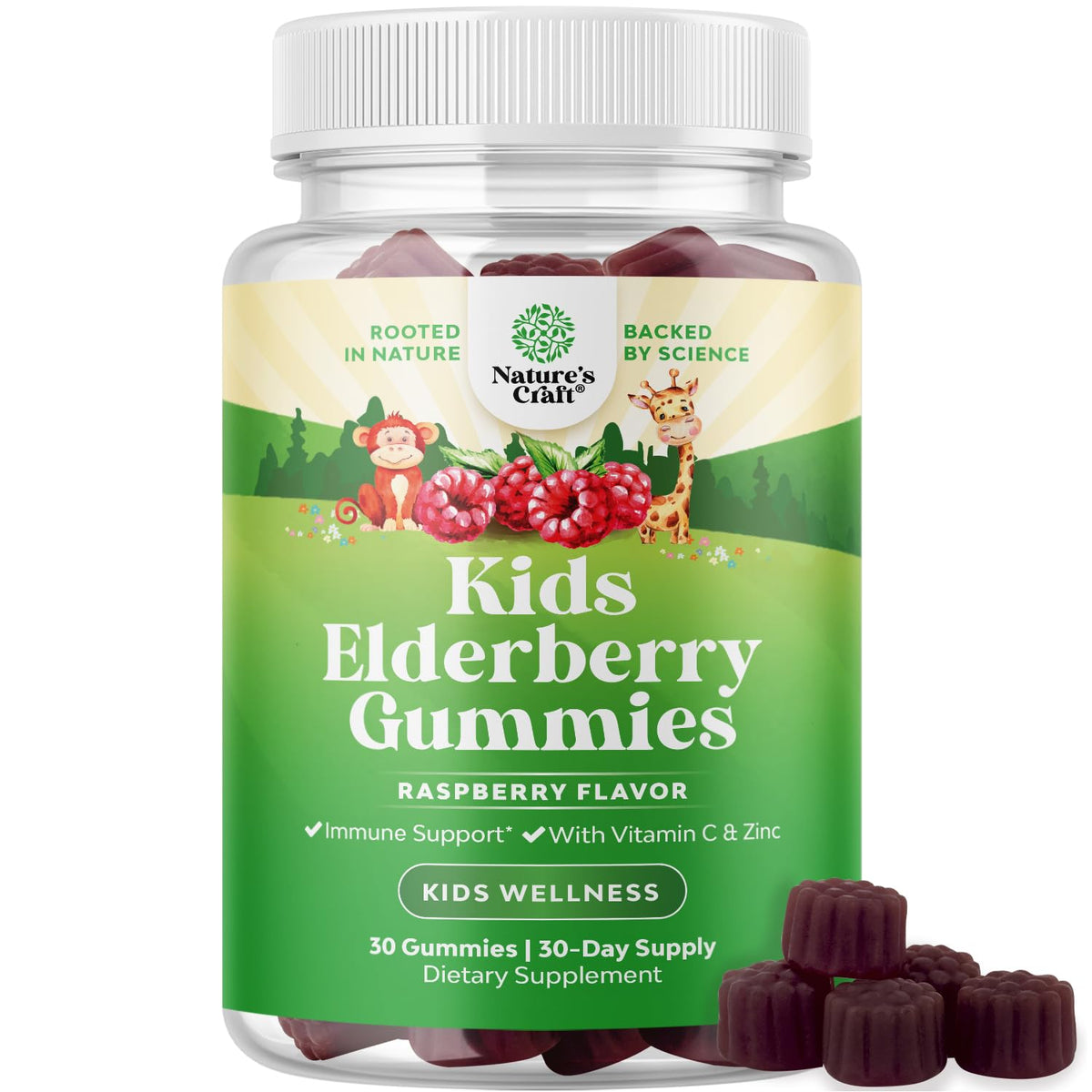 Gummies de Sureau pour Enfants Natures Craft, pot de 30 unités