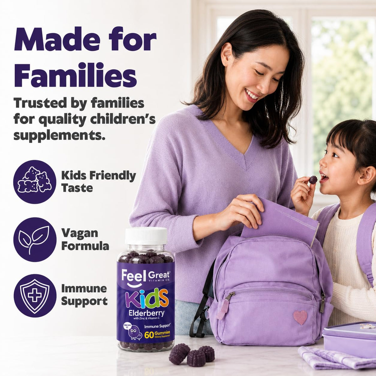Gummies de Sureau pour Enfants, prise par un enfant