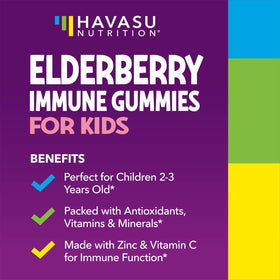 Gummies de sureau pour enfants, texture souple et facile à mâcher