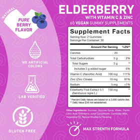 Gummies de Sureau PUREFINITY avec baies en arrière-plan