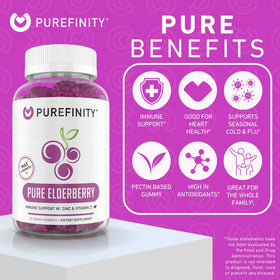 Gummies de Sureau PUREFINITY ouvertes montrant la texture