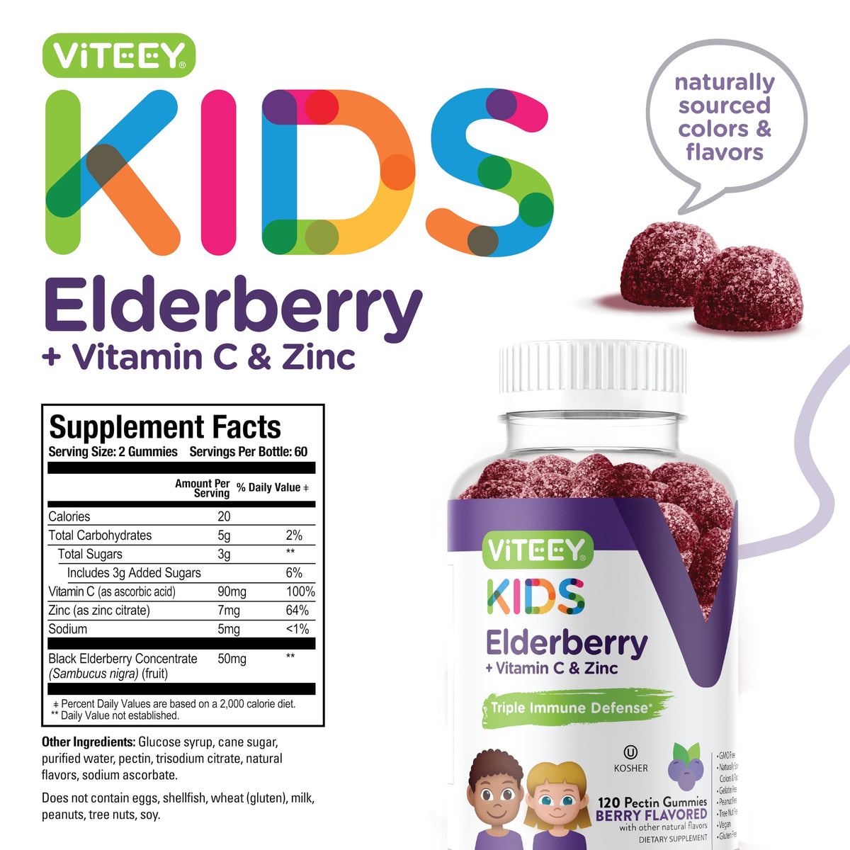 Gummies de Sureau Viteey - Gummies en forme de baies