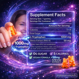 Gummies de Tryptophane 1000mg VAITE sur un fond blanc