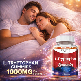 Gummies de Tryptophane VAITE avec une vue de près sur les ingrédients