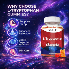 Gummies de Tryptophane VAITE montrant la texture et la couleur