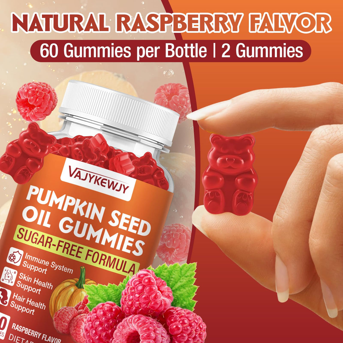 Gummies de VAJYKEWJY avec une main pour perspective