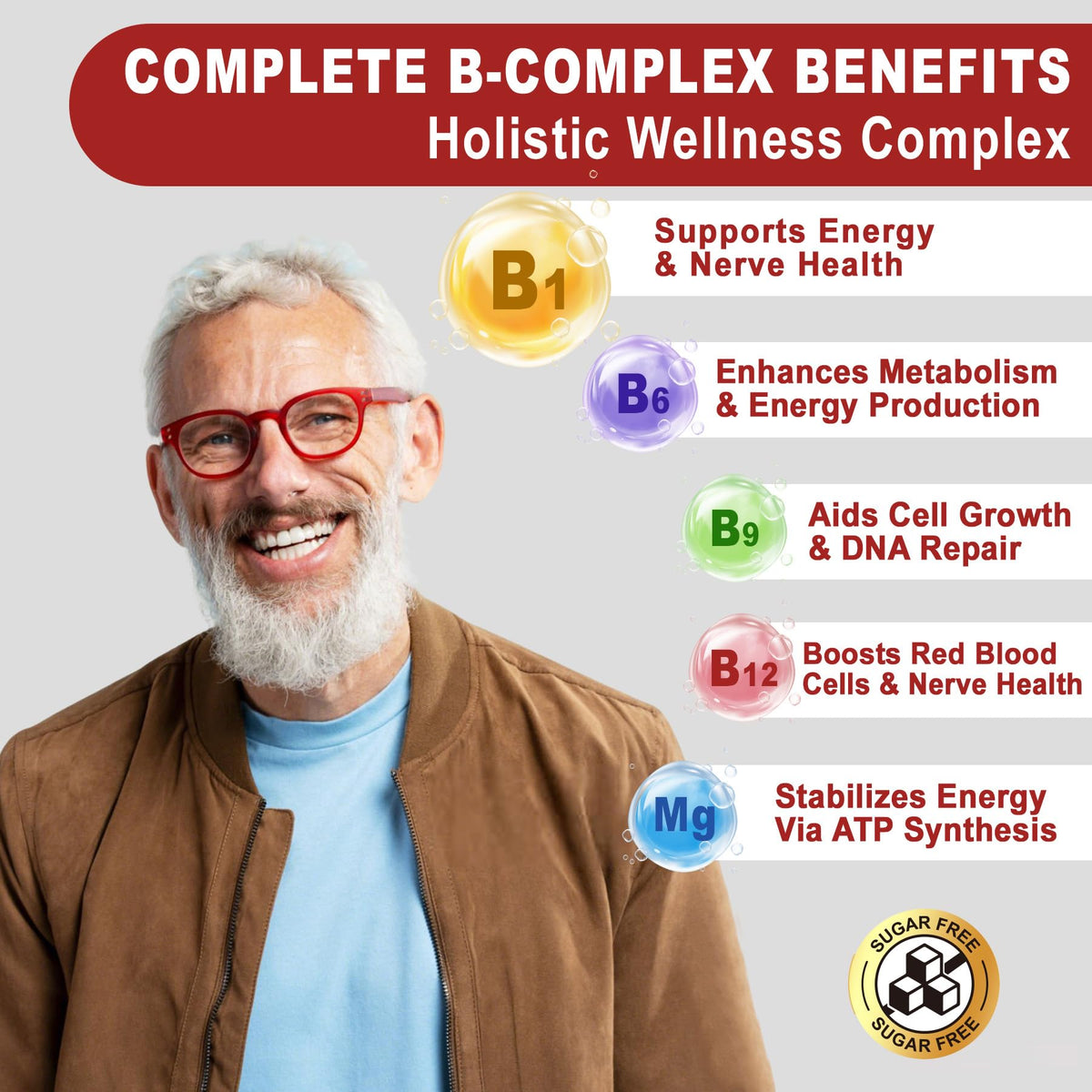 Gummies de Vitamine B1 Benfotiamine 500mg, ingrédients sur l'emballage