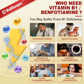 Gummies de Vitamine B1 Benfotiamine 500mg, présentation sur une table