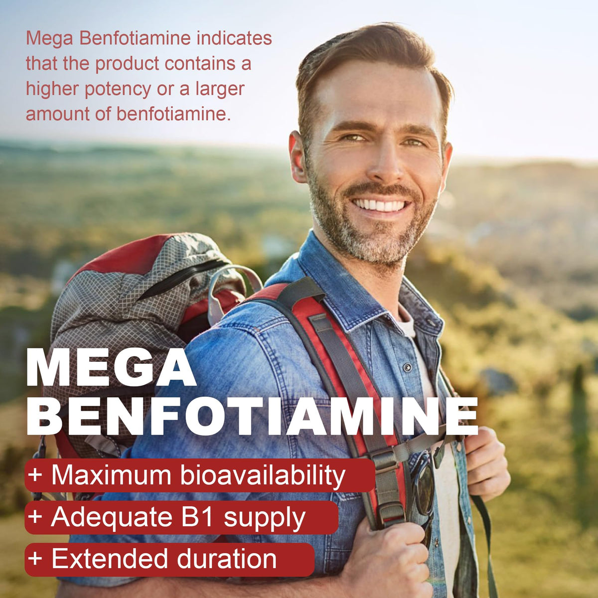 Gummies de Vitamine B1 Benfotiamine 500mg, vue de dessus