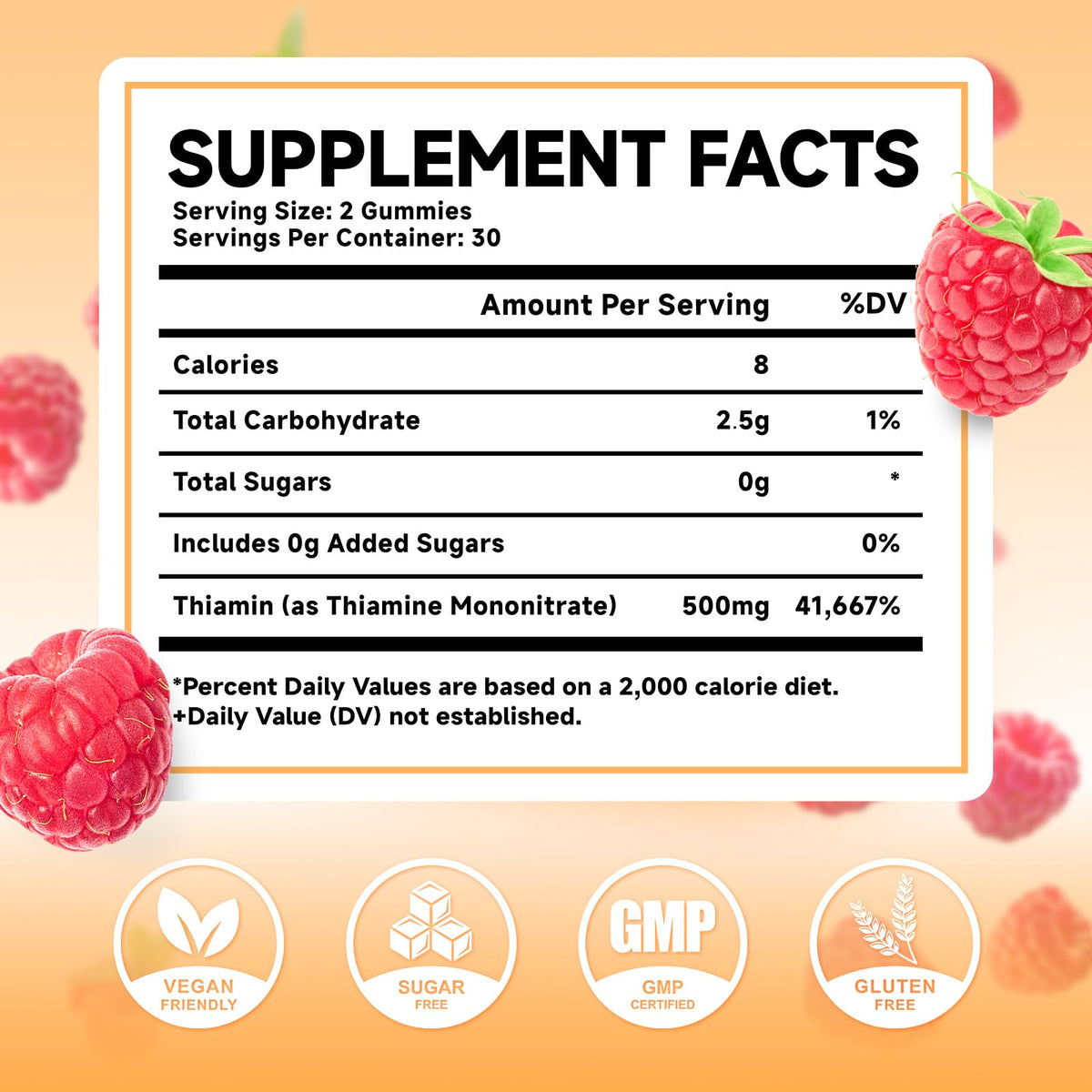 Gummies de Vitamine B1 MEENCCD en gros plan avec texture