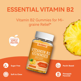 Gummies de Vitamine B2 400 mg SmildeHeal sur une table en bois