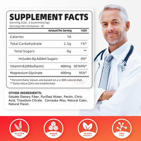 Gummies de Vitamine B2 GrnLife 400mg, texture moelleuse
