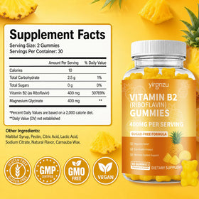 Gummies de Vitamine B2 yirgnzu en forme de gummy avec couleur vive