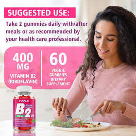 Gummies de vitamine B2 YUULAI, emballage avec informations nutritionnelles