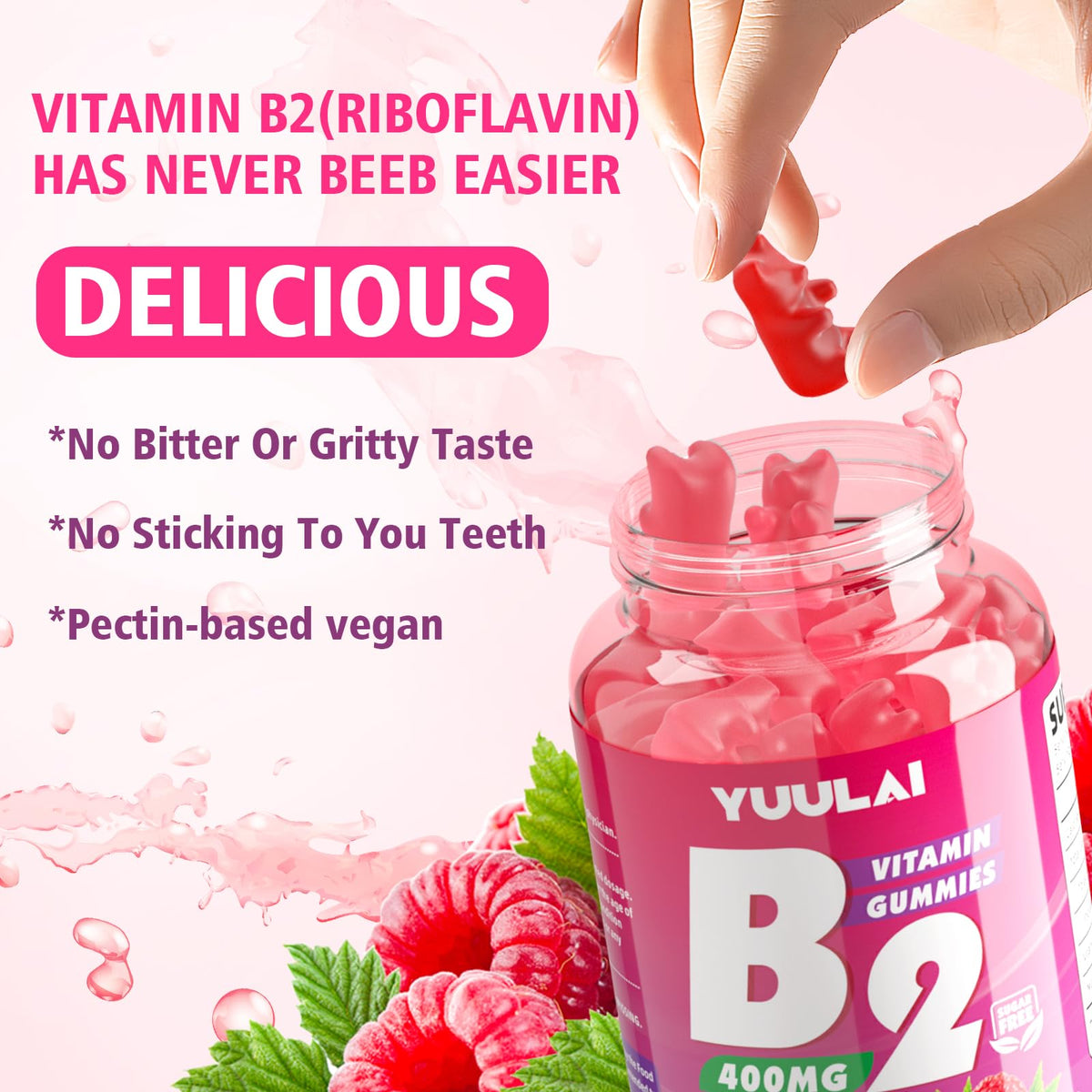 Gummies de vitamine B2 YUULAI, mise en scène dans un environnement de vie sain
