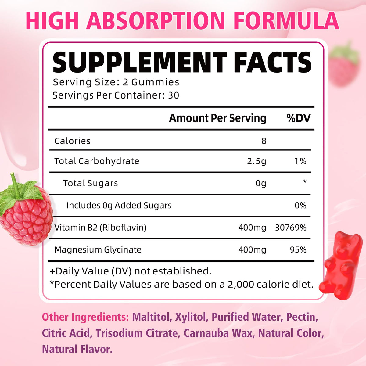 Gummies de vitamine B2 YUULAI, présentation des gummies individuelles