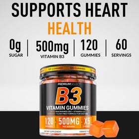 Gummies de vitamine B3 Niacinamide 500mg au goût orange