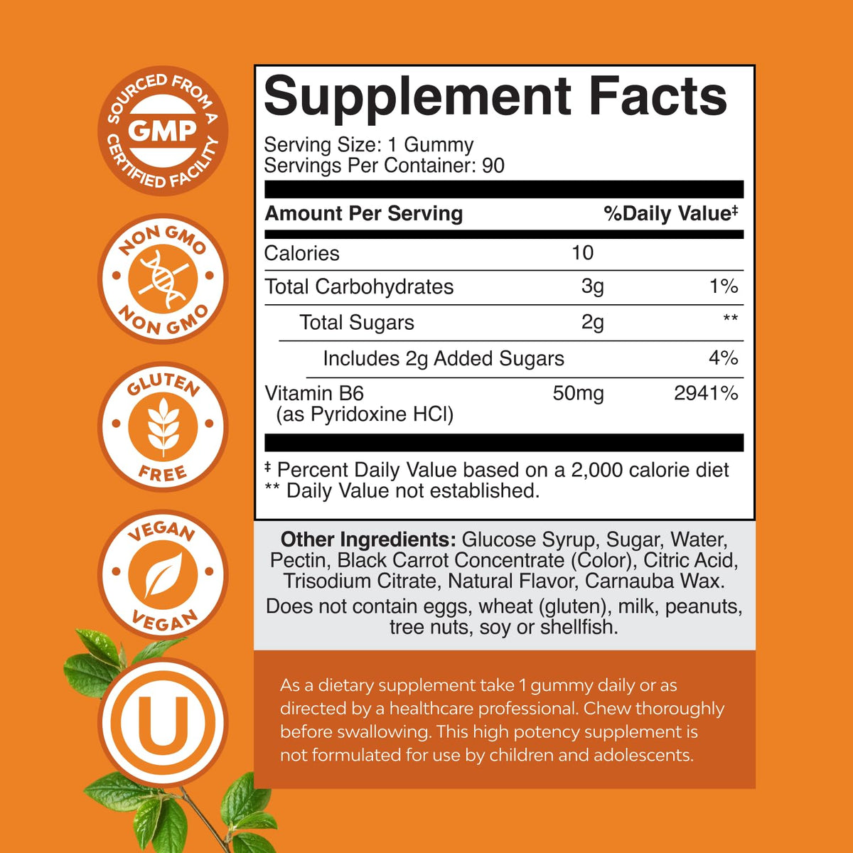 Gummies de vitamine B6 Natures Craft avec des fruits