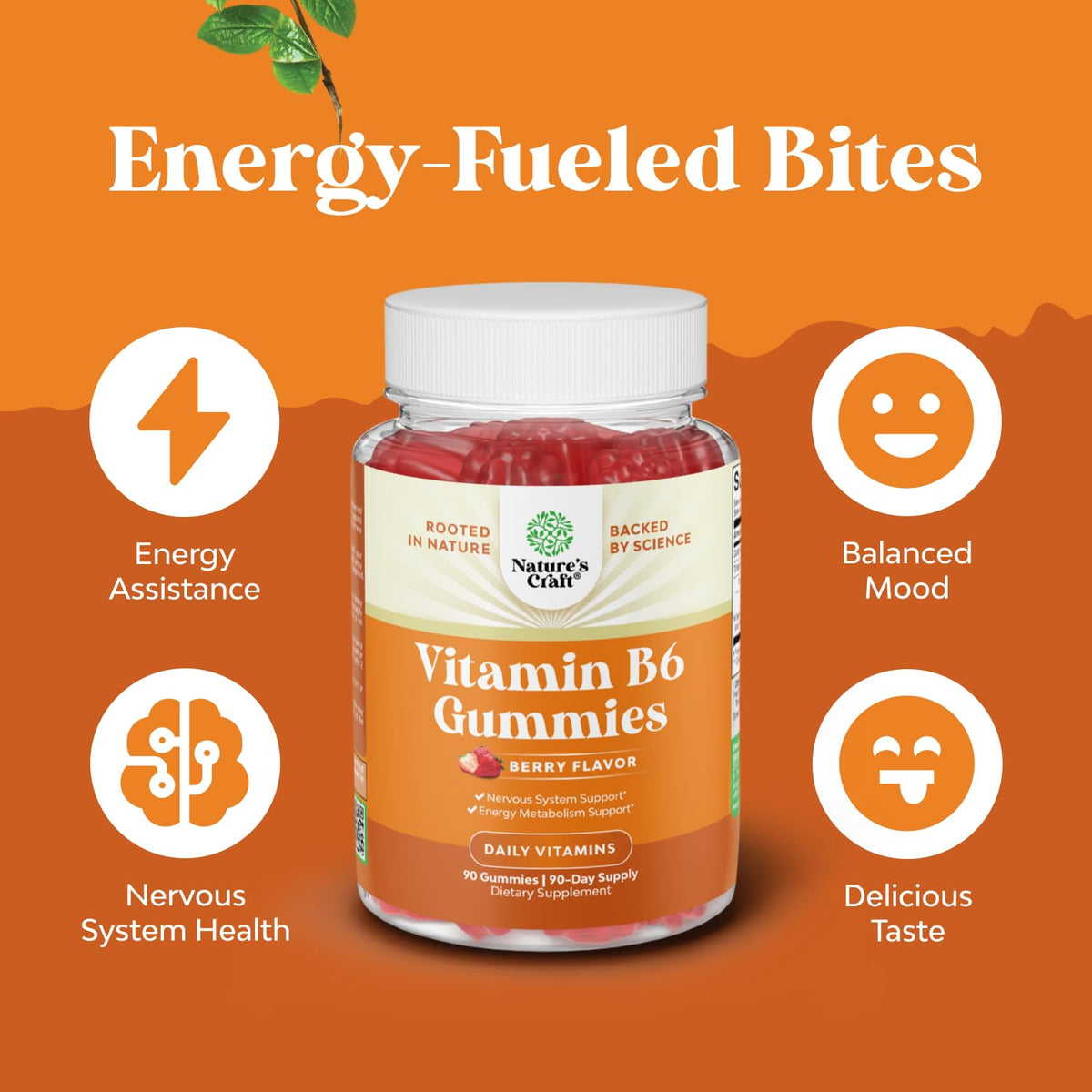 Gummies de vitamine B6 Natures Craft avec des ingrédients naturels