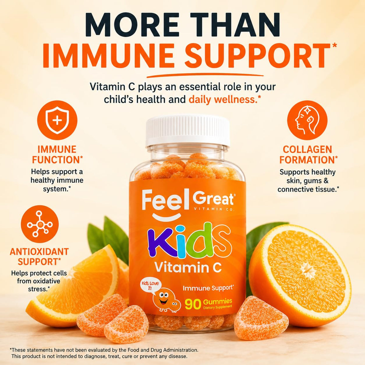 Gummies de Vitamine C 250mg The Feel Great Vitamin Company, dosage recommandé
