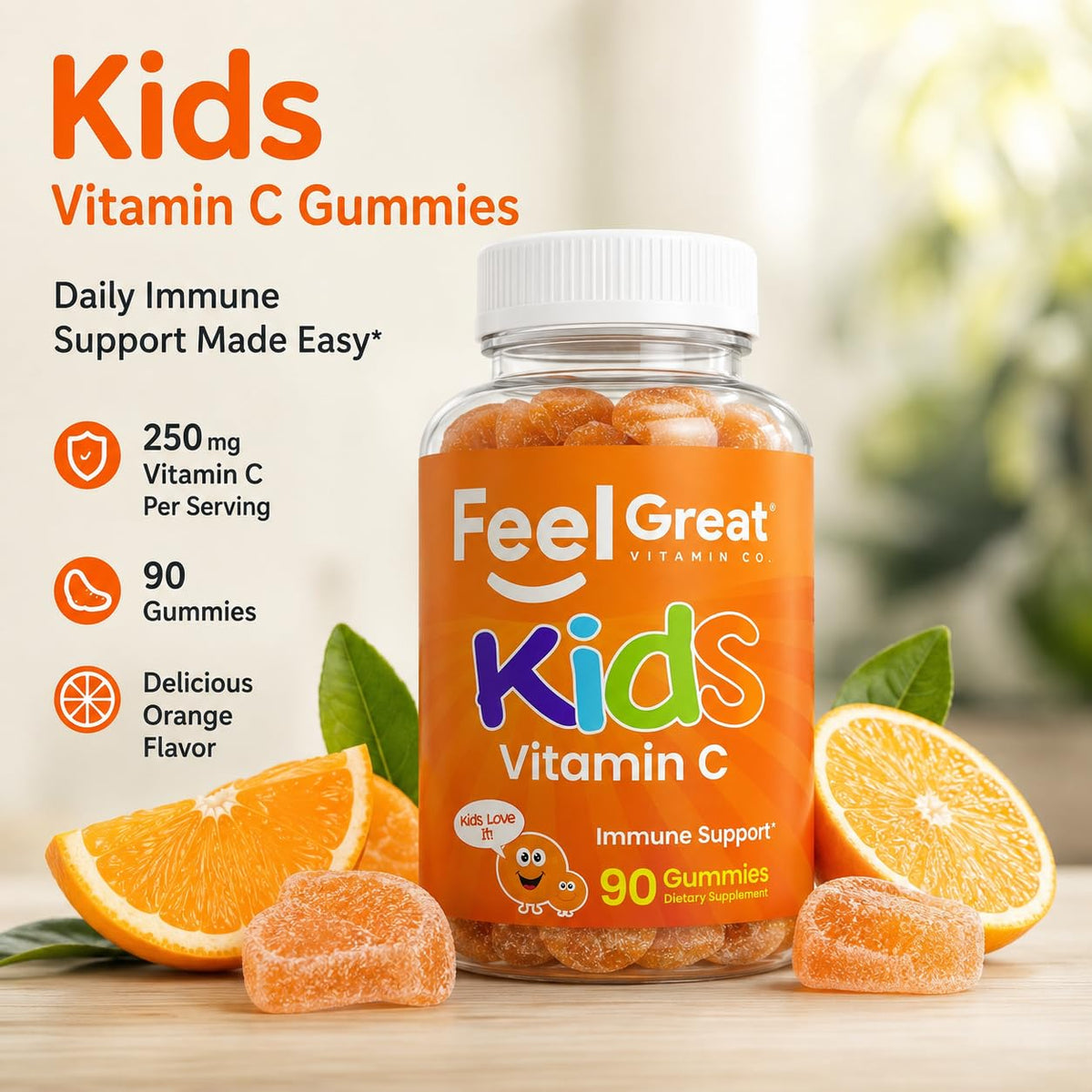 Gummies de Vitamine C 250mg The Feel Great Vitamin Company, emballage