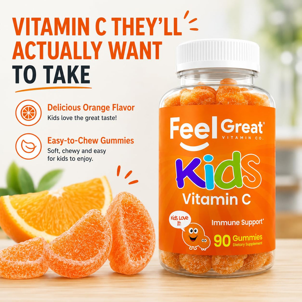 Gummies de Vitamine C 250mg The Feel Great Vitamin Company, vue de côté