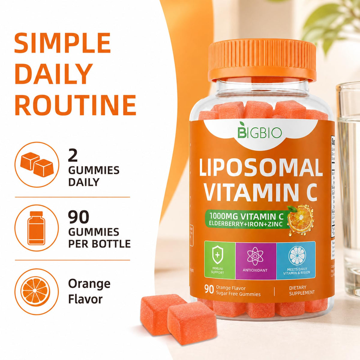 Gummies de vitamine C BIGBIO avec des ingrédients
