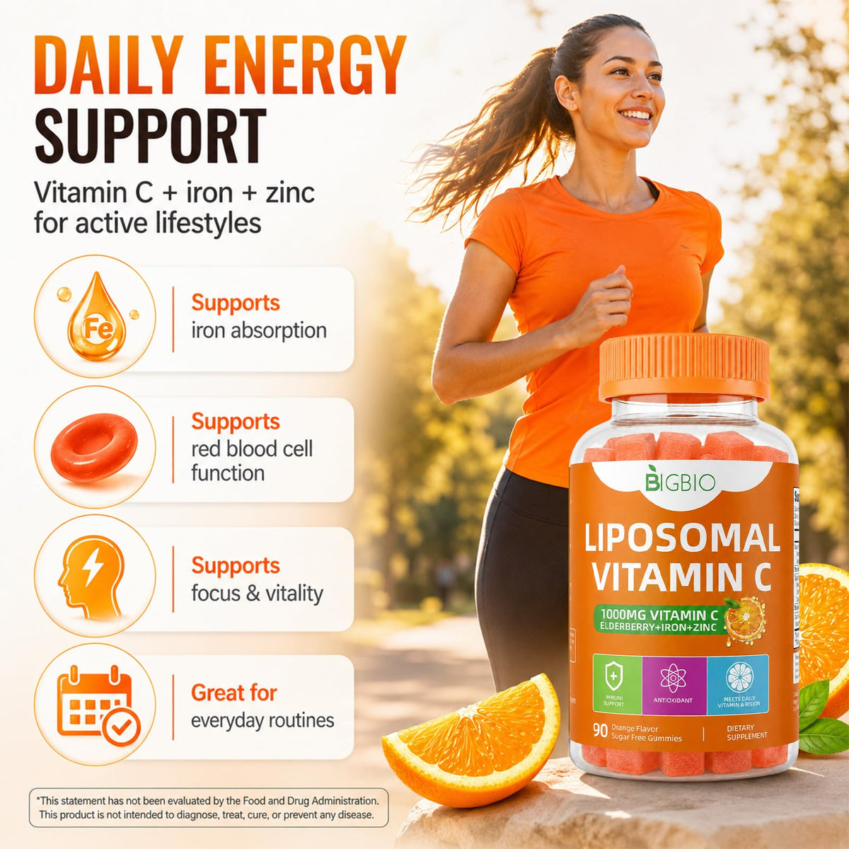 Gummies de vitamine C BIGBIO dans une main