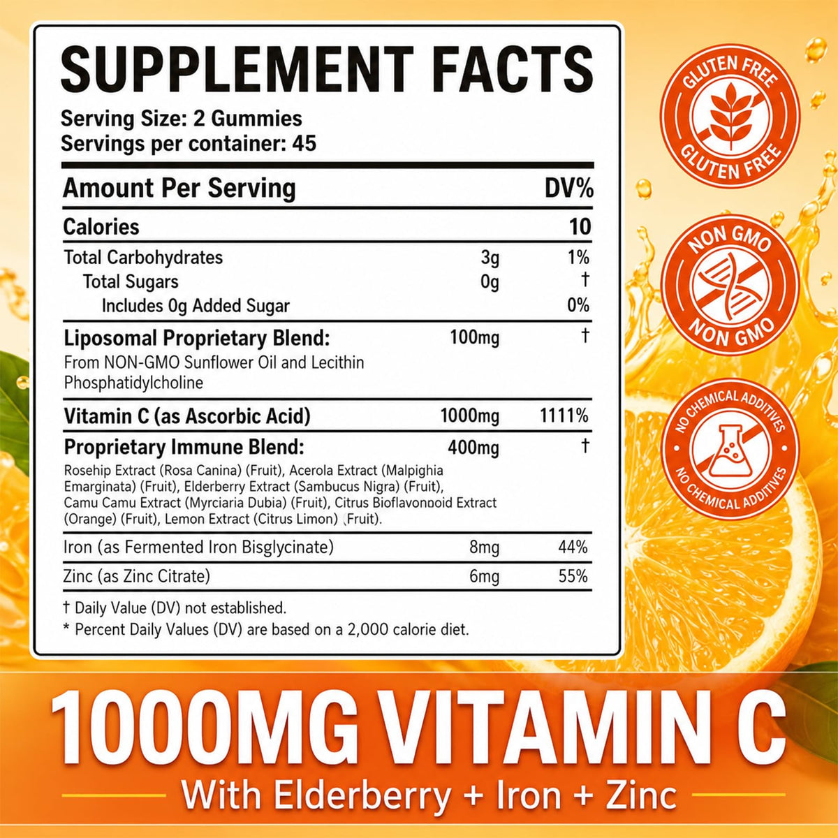 Gummies de vitamine C BIGBIO sur un fond blanc