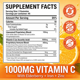 Gummies de vitamine C BIGBIO sur un fond blanc