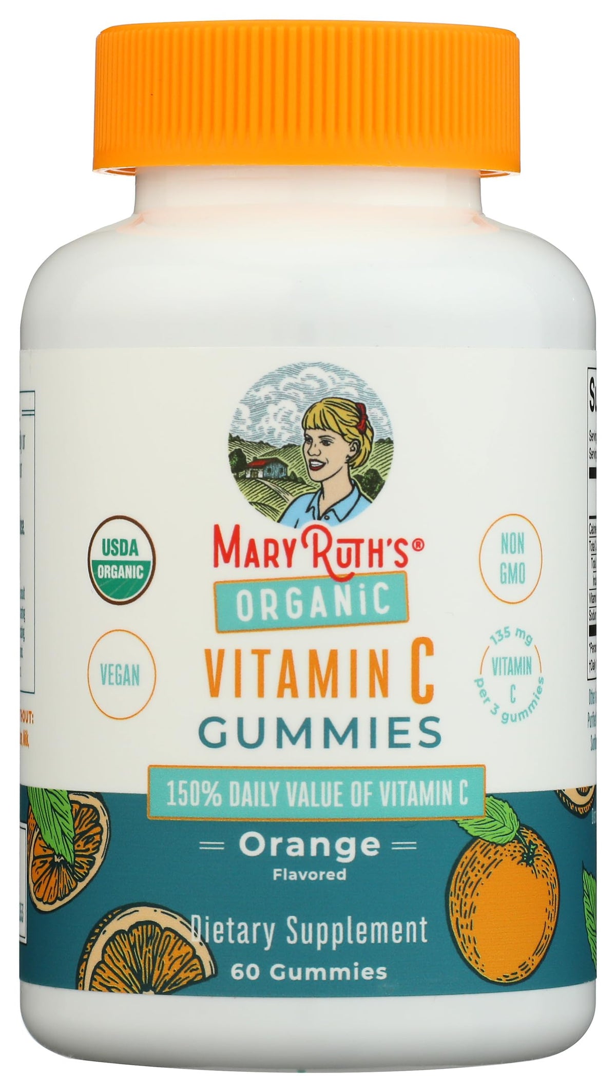 Gummies de vitamine C bio MARYRUTH'S avec étiquette visible