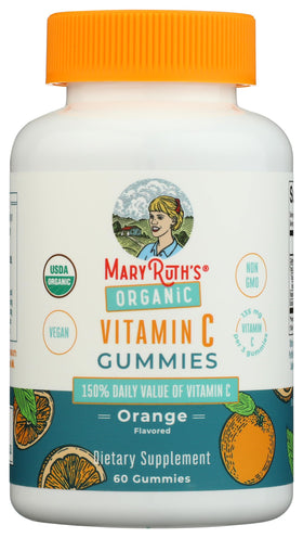 Gummies de vitamine C bio MARYRUTH'S avec étiquette visible