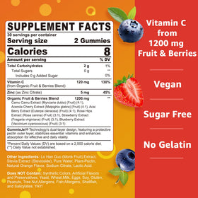 Gummies de Vitamine C Bio Nextdia, vue arrière du paquet