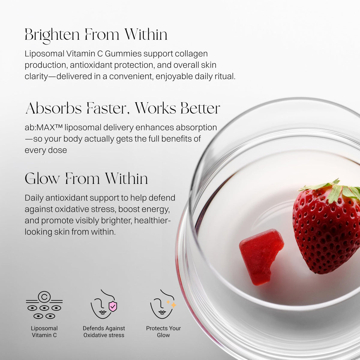 Gummies de vitamine C Haroutine sur un fond blanc