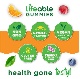 Gummies de Vitamine C Lifeable, arrière de la bouteille