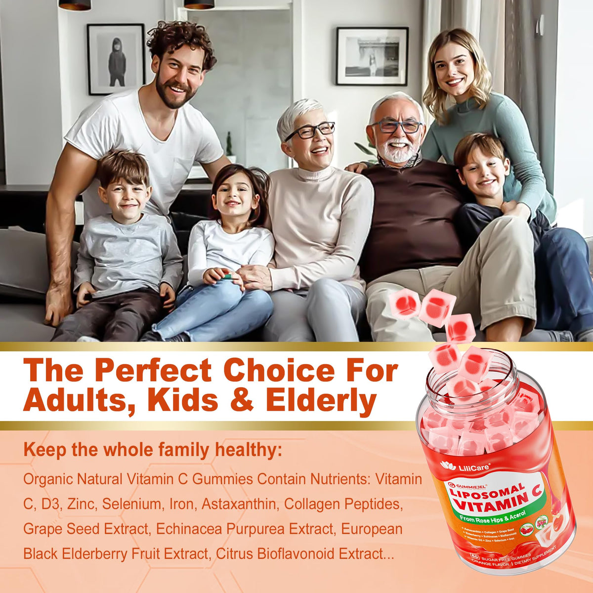 Gummies de Vitamine C LILICARE 1000mg dans une main