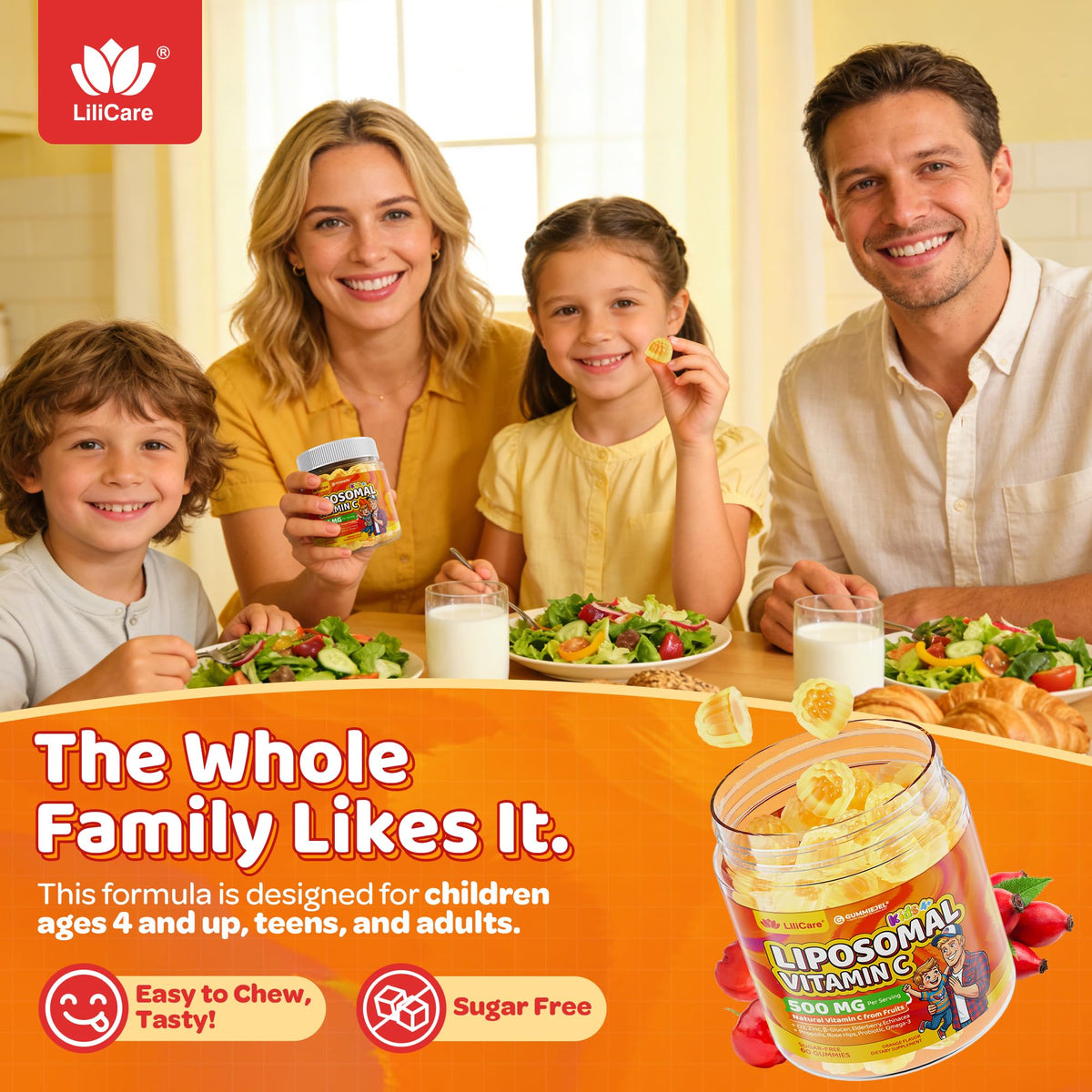 Gummies de vitamine C LILICARE 500mg sur une table