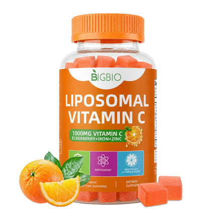 Gummies de vitamine C liposomale BIGBIO 1000mg, vue de face