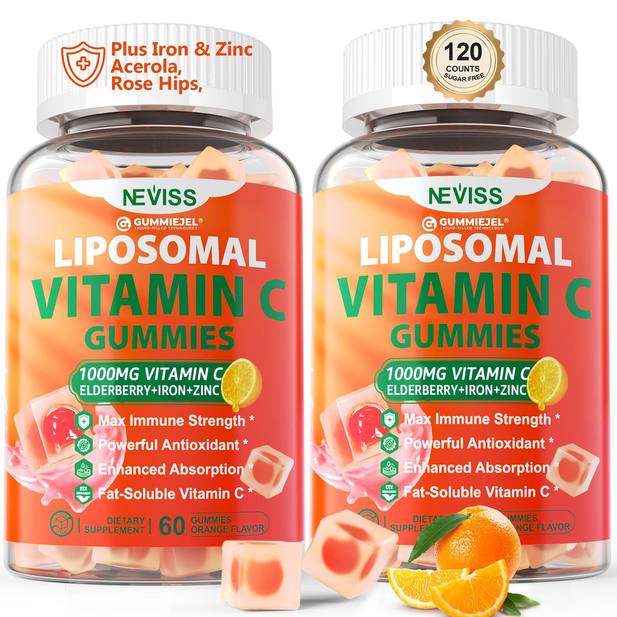 Gummies de Vitamine C Liposomale NEVISS 1000mg, vue de face