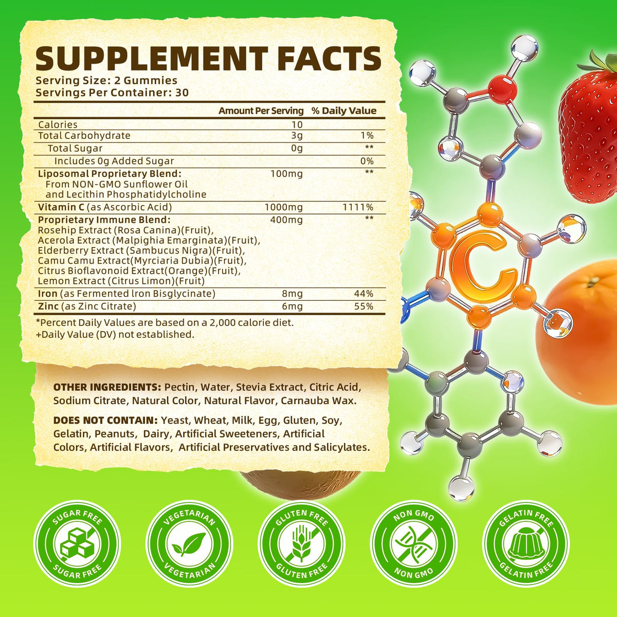 gummies de vitamine C liposomale softbear 1000mg pot arrière