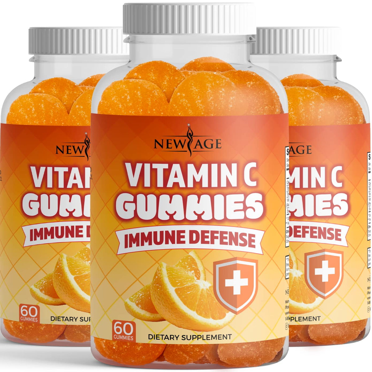 Gummies de Vitamine C NEW AGE 180 gummies orange