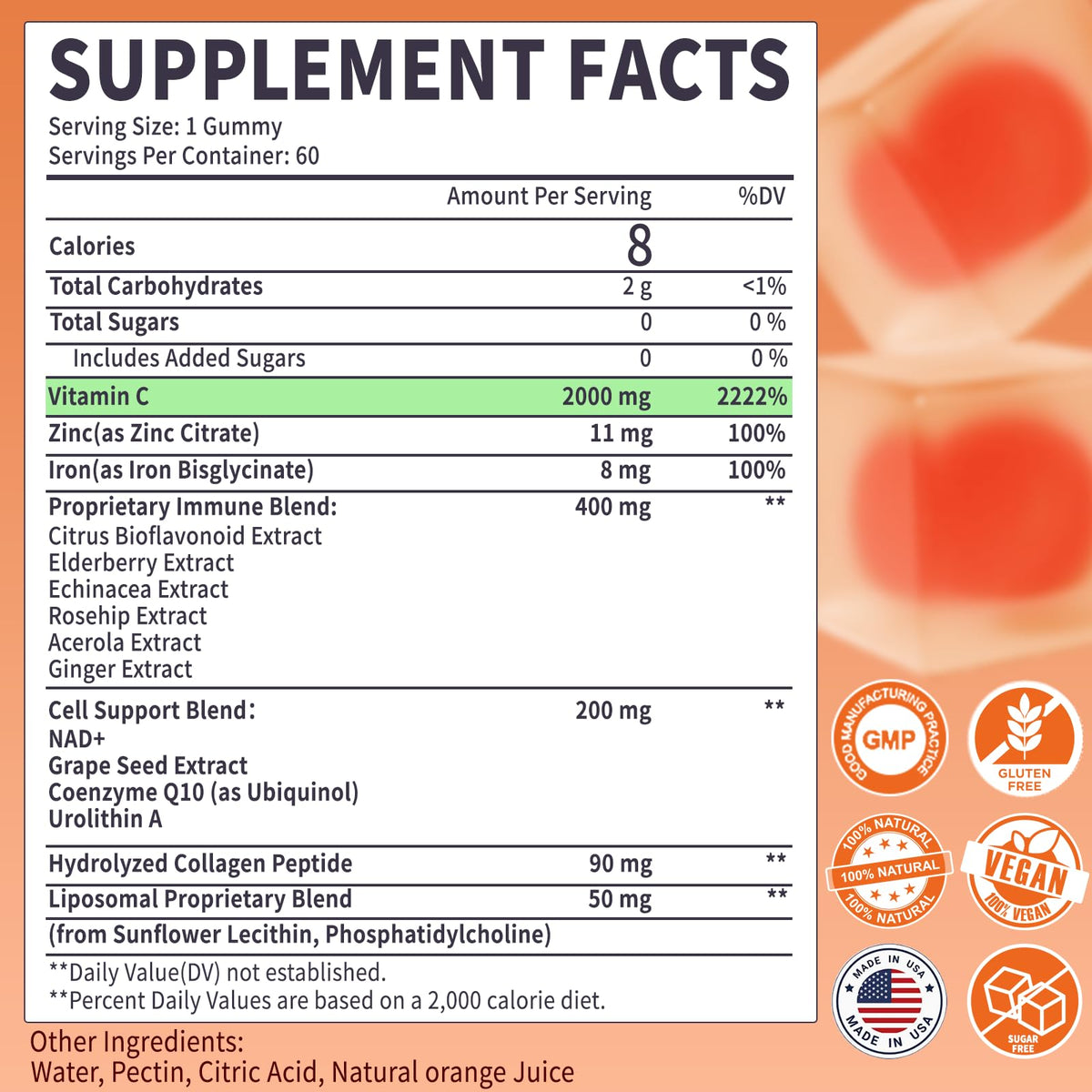 Gummies de Vitamine C OALSE dans une main