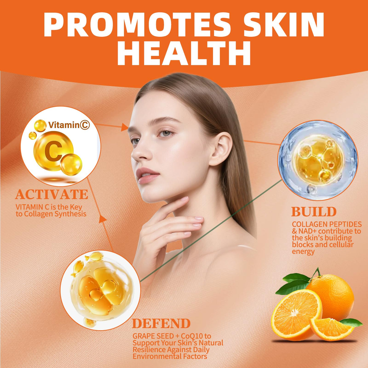 Gummies de Vitamine C OALSE ouvertes avec gummies visibles