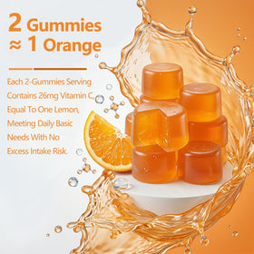 Gummies de Vitamine C Oopeatol, comparatif avec un citron