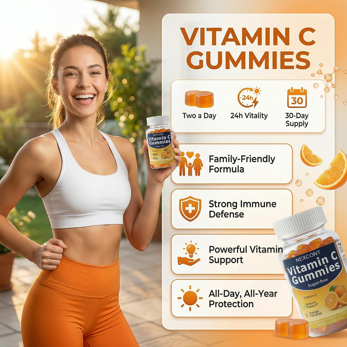 Gummies de Vitamine C Oopeatol, gummies dans une main